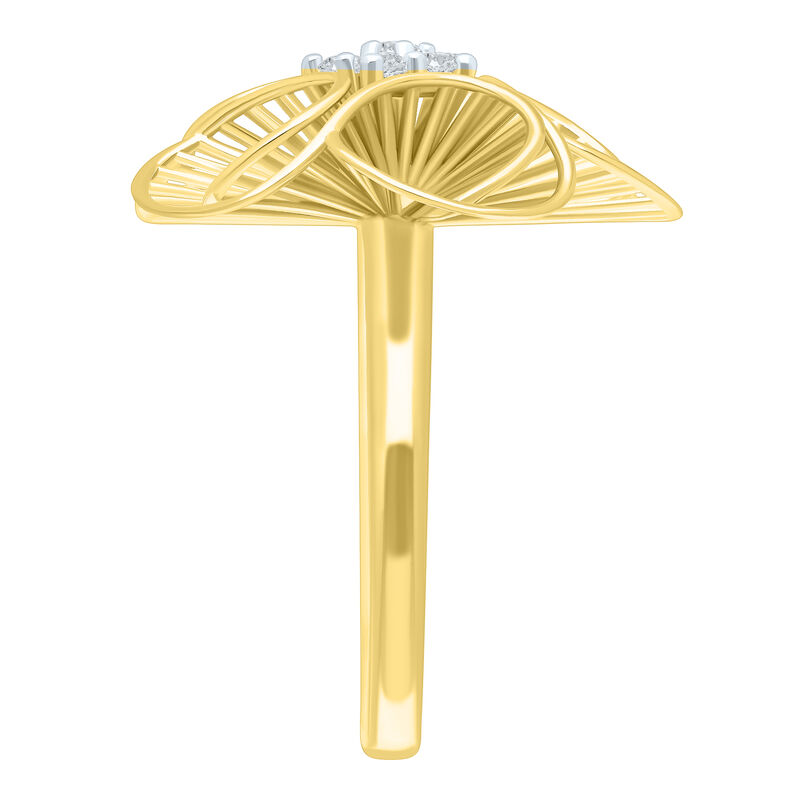 Diamond 1/10ctw. Flower Fashion Ring in Gold Plated image number null